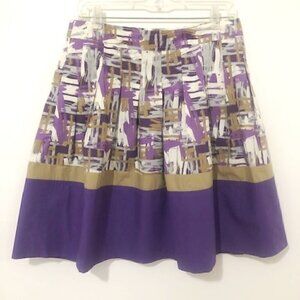 𝅺JH Collectibles Purple & Tan Pleated A-Line Skirt